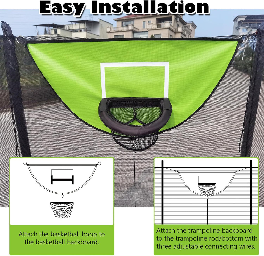 Trampoline Basketball Hoop, with Pump and 4 Mini Balls, Easy to Install, Universal Trampoline Accessories