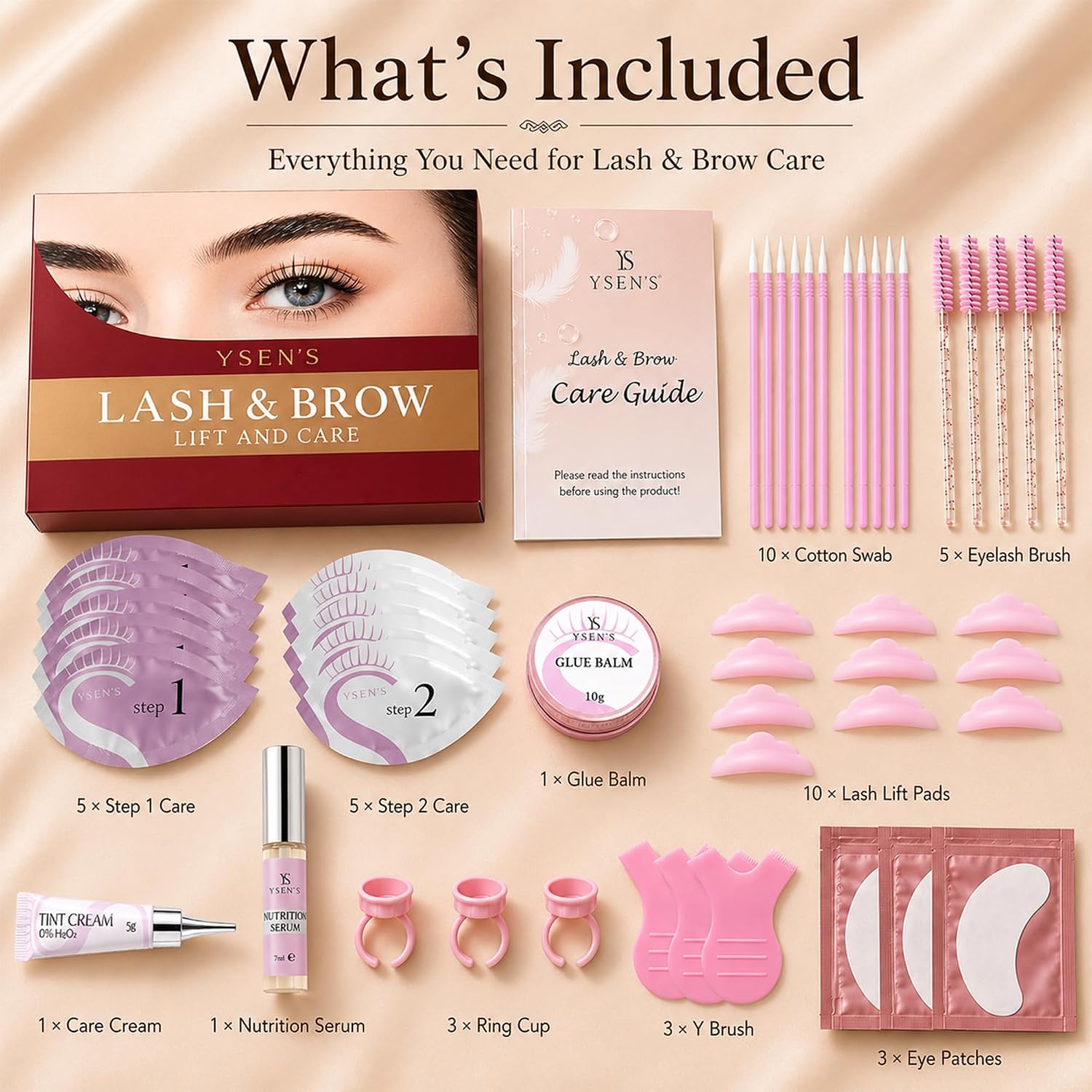 Lash Lift Kit – Lash Lift and Color Kit 4 in 1, Eyelash Lift and Brow Lamination Kit with Black Color and Glue Balm