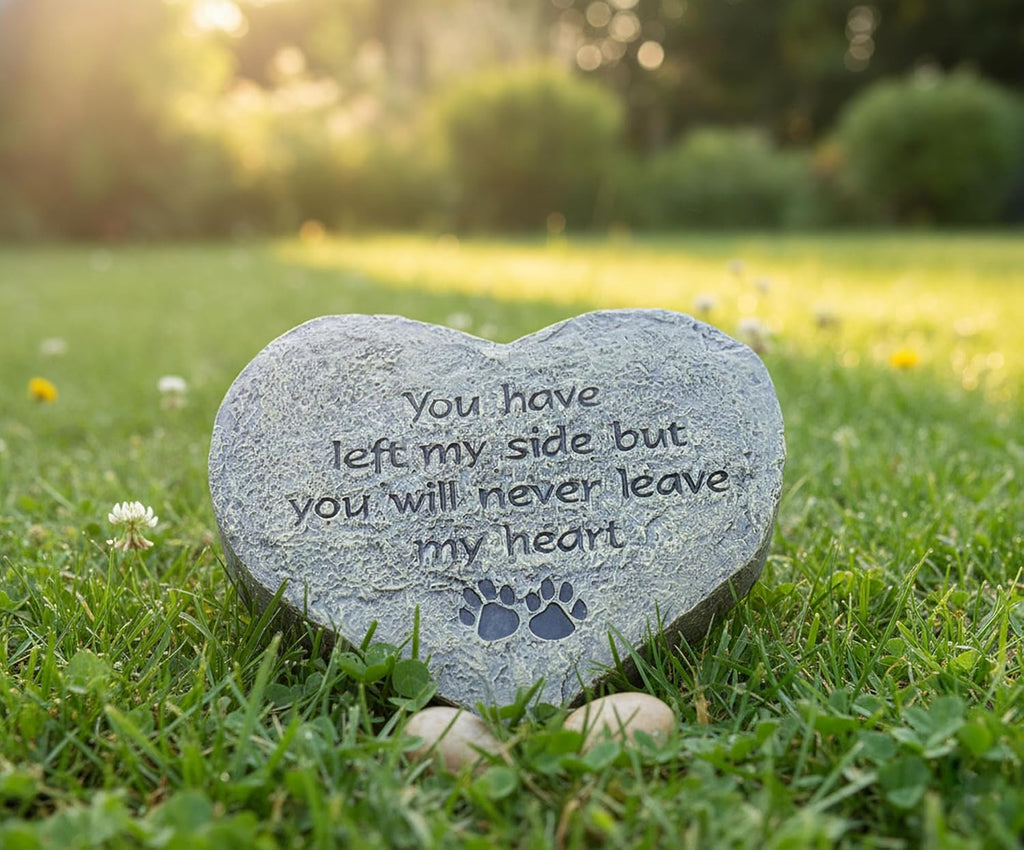 Pet Memorial Stone - You Have Left My Side But You Will Never Leave My Heart – Paw Prints Bereavement Memorial Gift
