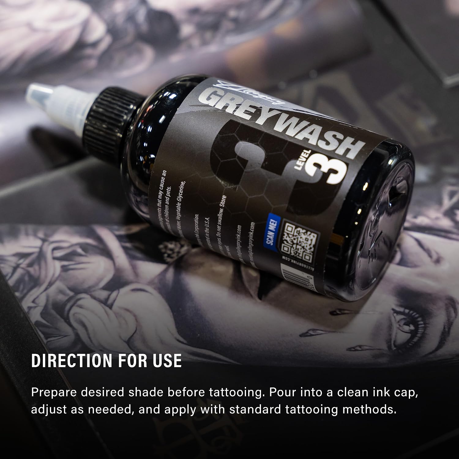 Greywash Tattoo Ink Set 4oz – Premium Professional-Grade Signature Greywash Shades for Smooth, Vegen Friendly