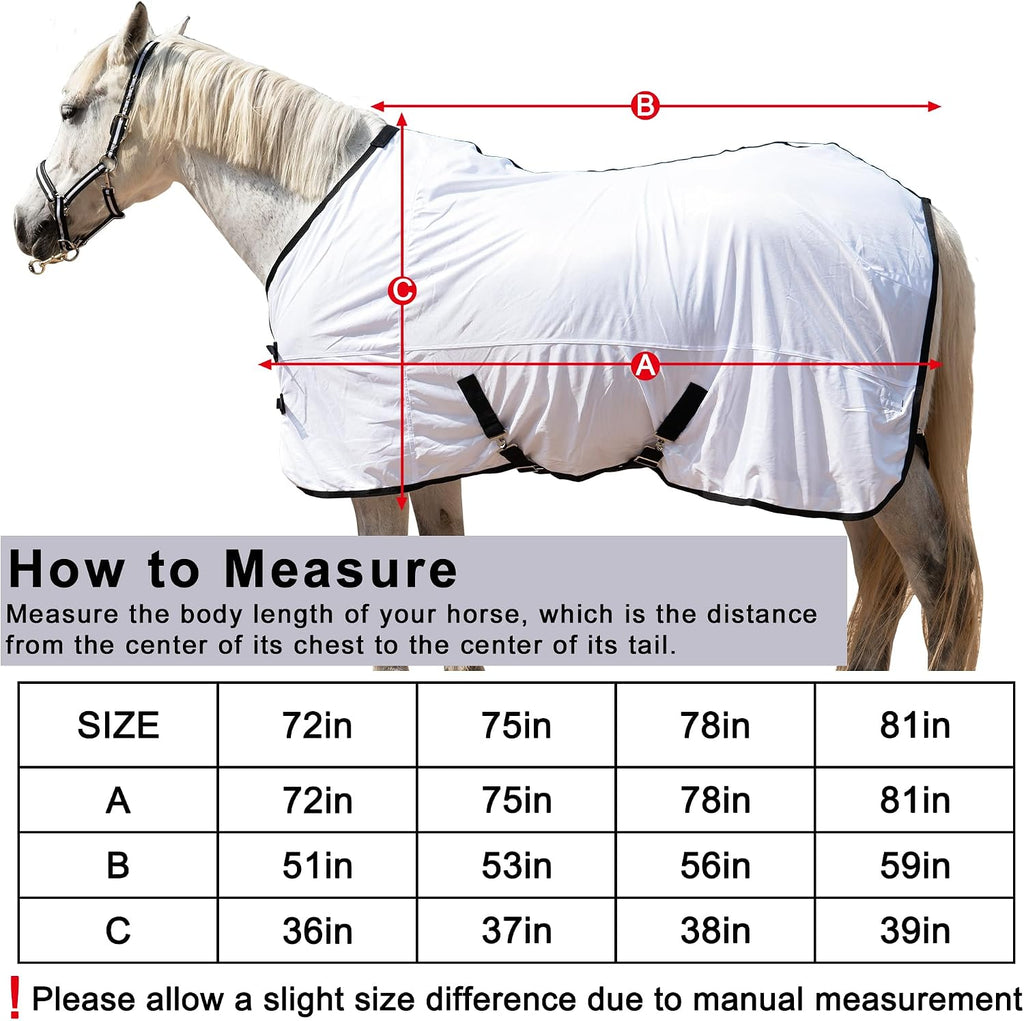 Horse Fly Sheet Lining, Mesh Equine Sheets Fly Rug, UV Protection