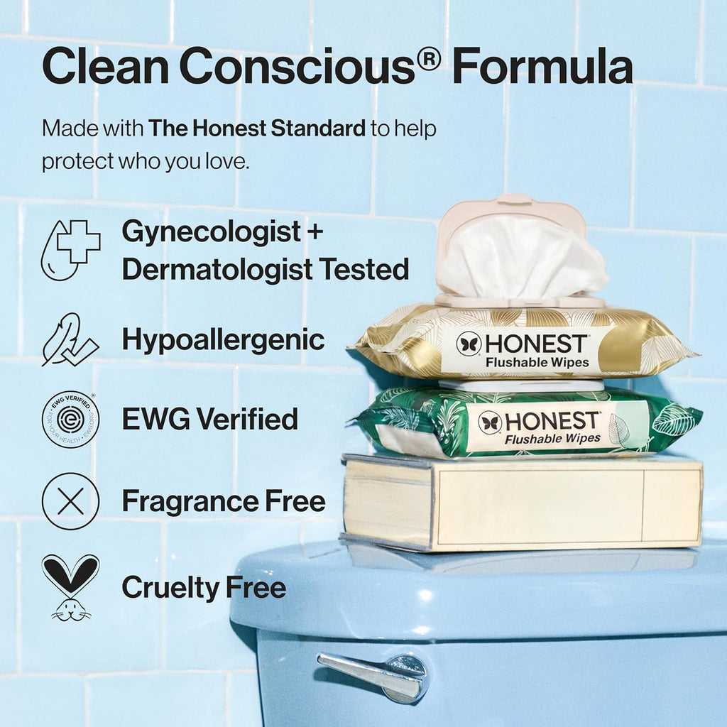 Flushable Wipes, Hypoallergenic, Tropical Leaves, 126ct