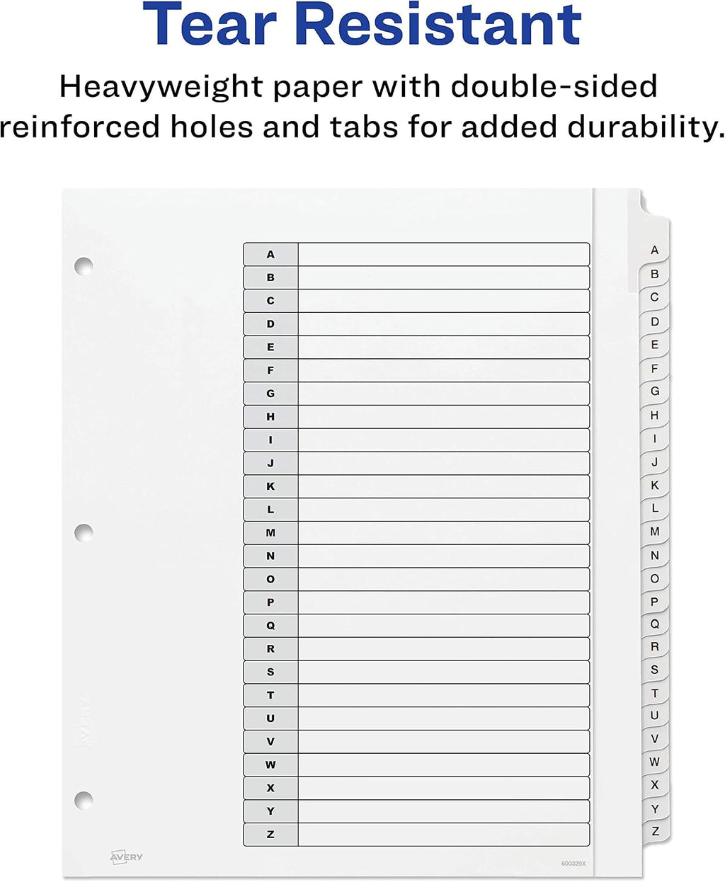 Extra-Wide Dividers for 3 Ring Binders, 26 Tabs per Set, Customizable Table of Contents, Multicolor Tabs, Works Great