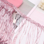 9.5 Yards Pink Fringe Trim Lace Sequin Fringe Ribbon