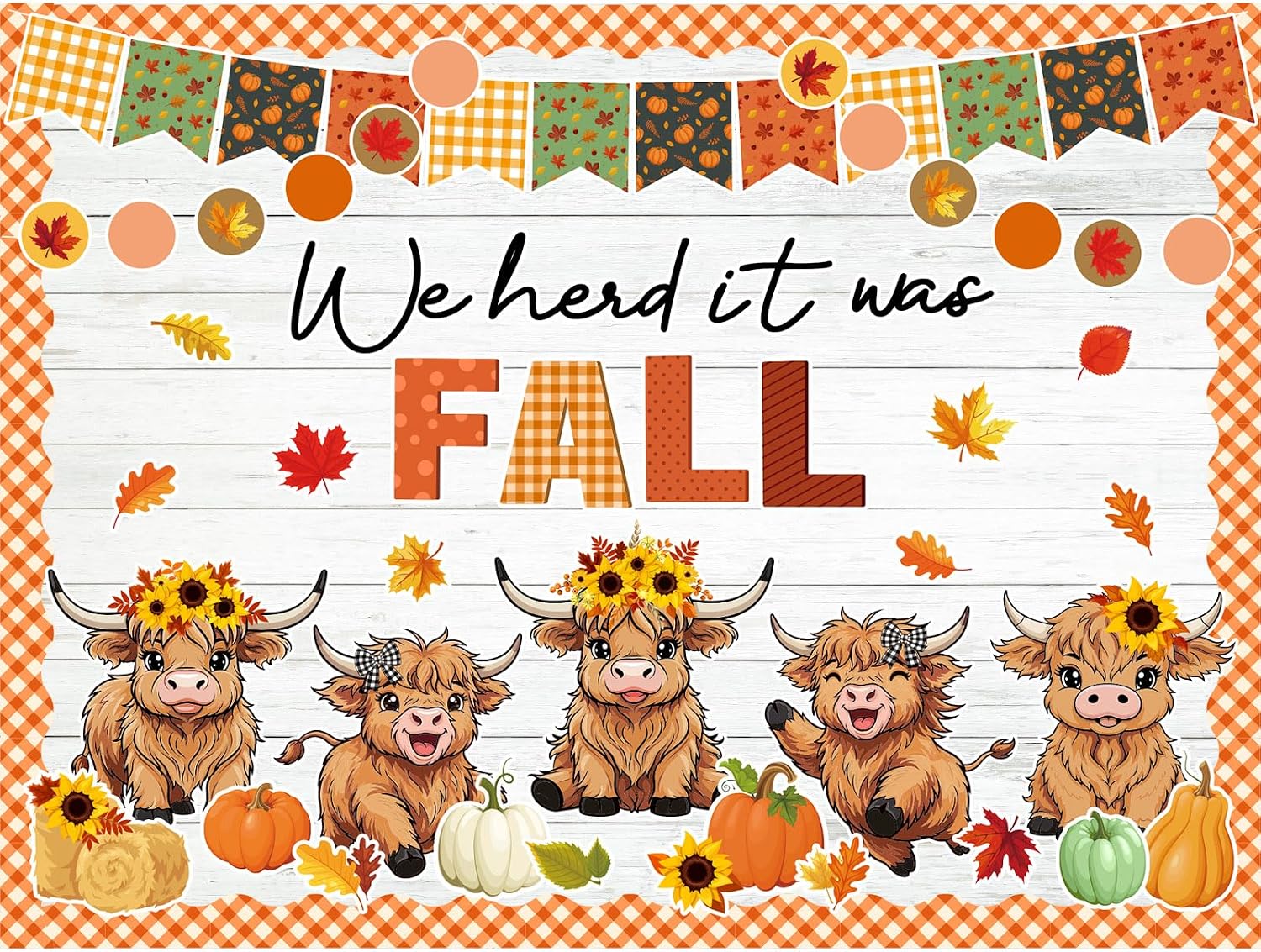 Fall Thanksgiving Bulletin Board Set Autumn Harvest Classroom Decorations Cutout for Door Wall School Supplies