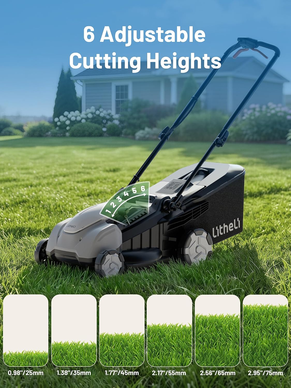 18" Self-Propelled Lawn Mower, 40V Battery Lawn Mower(2 x 5.0Ah), Push Mower with Brushless Motor, 2-in-1 Mulching &