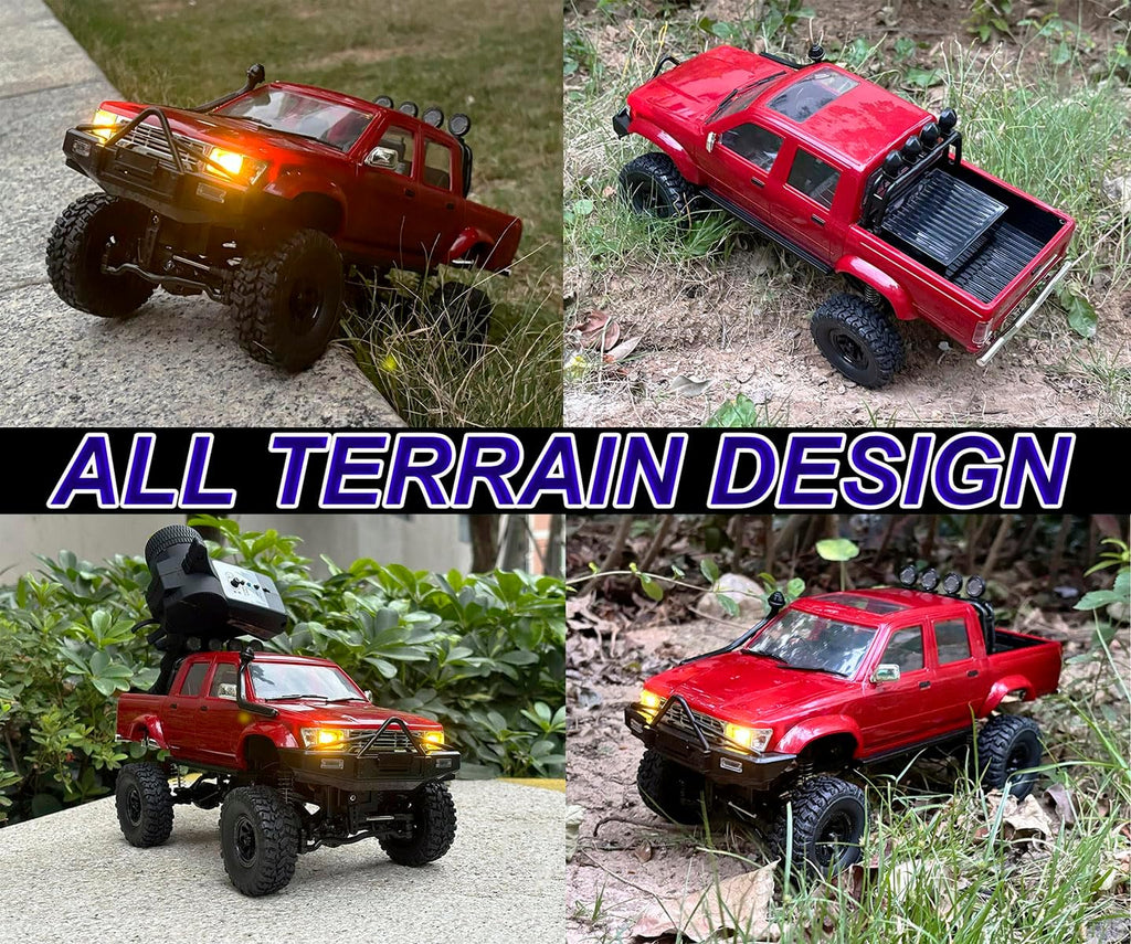 RC Rock Crawler 4x4 WPL C64-1 Remote Control Truck Off Road | 1/16 Scale RC Crawler RTR All Terrain 260 Motor 2.4GHz