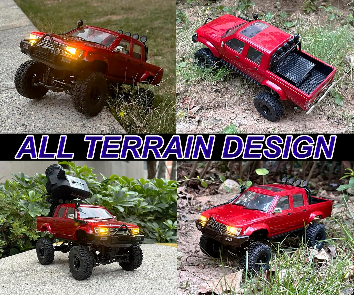 RC Rock Crawler 4x4 WPL C64-1 Remote Control Truck Off Road | 1/16 Scale RC Crawler RTR All Terrain 260 Motor 2.4GHz