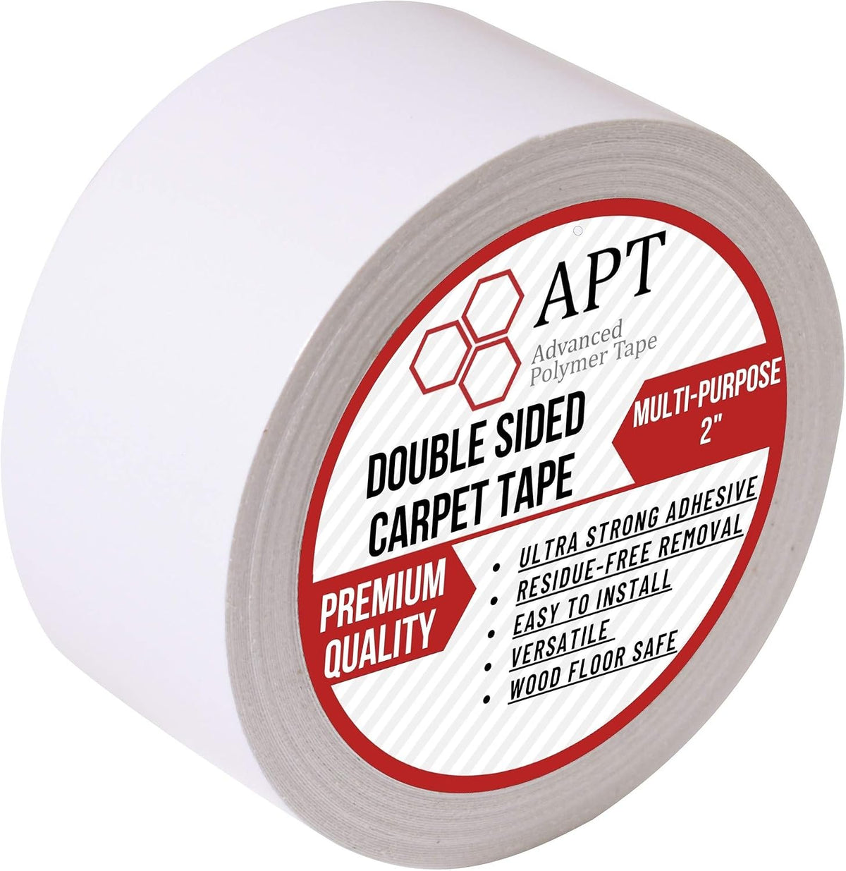 APT Double Sided Carpet Tape, Residue-Free, for Area Rugs, Rug Grippers for Hardwood Floors, Wood Safe Two Faced Rug