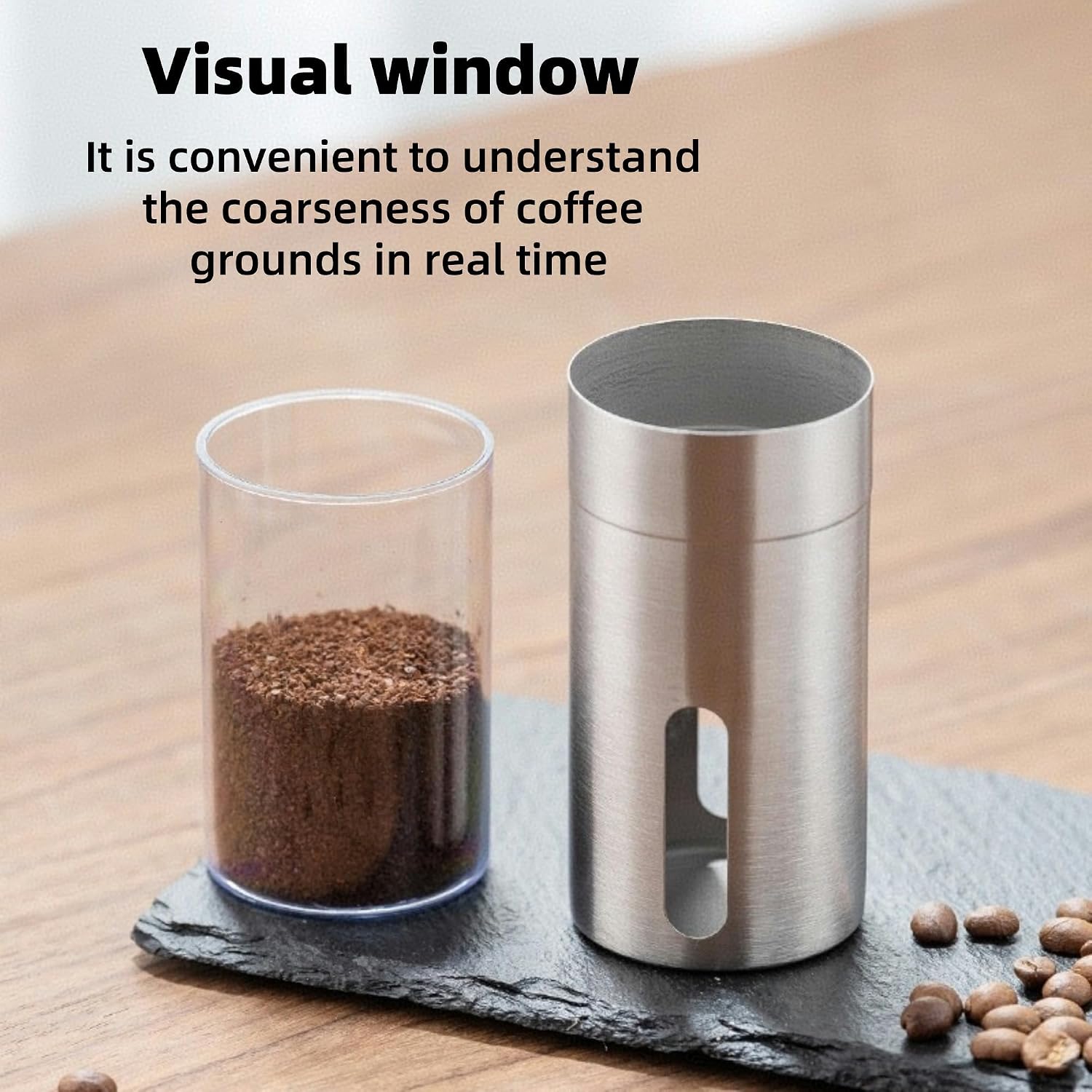 Portable Manual Stainless Steel Coffee Grinder, Ceramic Conical Burr | Multi Adjustable Settings, Detachable Hand