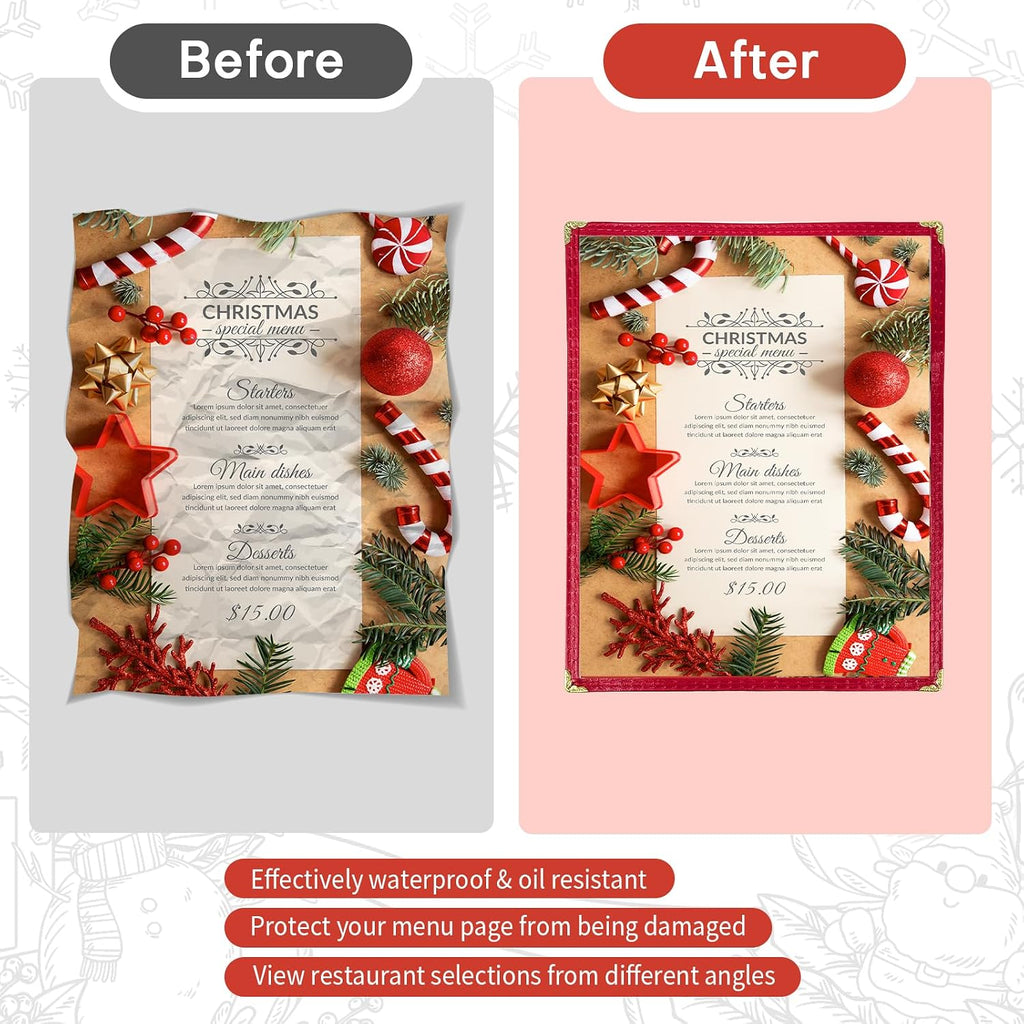 8.5 x 11 Menu Covers, 10 Pack 1 Page 2 View Event Menu