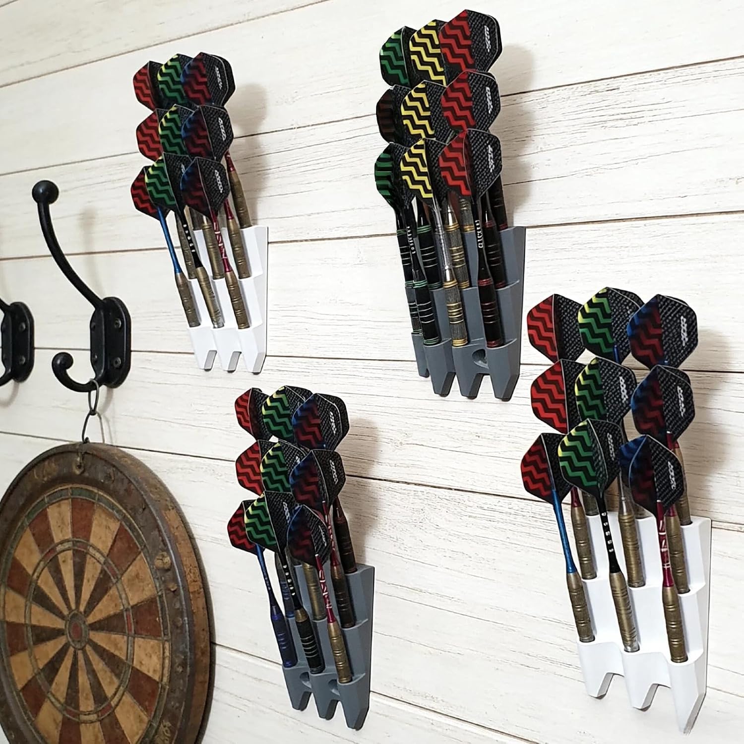 3D Printed Dart Display & Stand - 2 Pack Dart Holder Wall Mount and Decorative Wall Shelf, Display Rack for 9