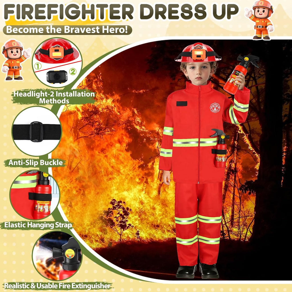 Toddler Dress Up Clothes,4 In 1 Role Play Costumes for kids 3–8 | Includes Police, Doctor,Fireman,Engineer for kids