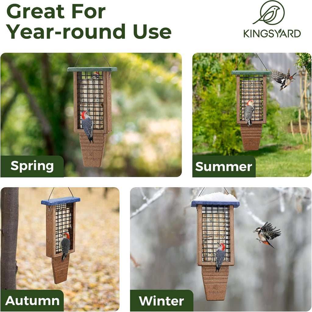 2 Pack Double Tail-Prop Suet Bird Feeder