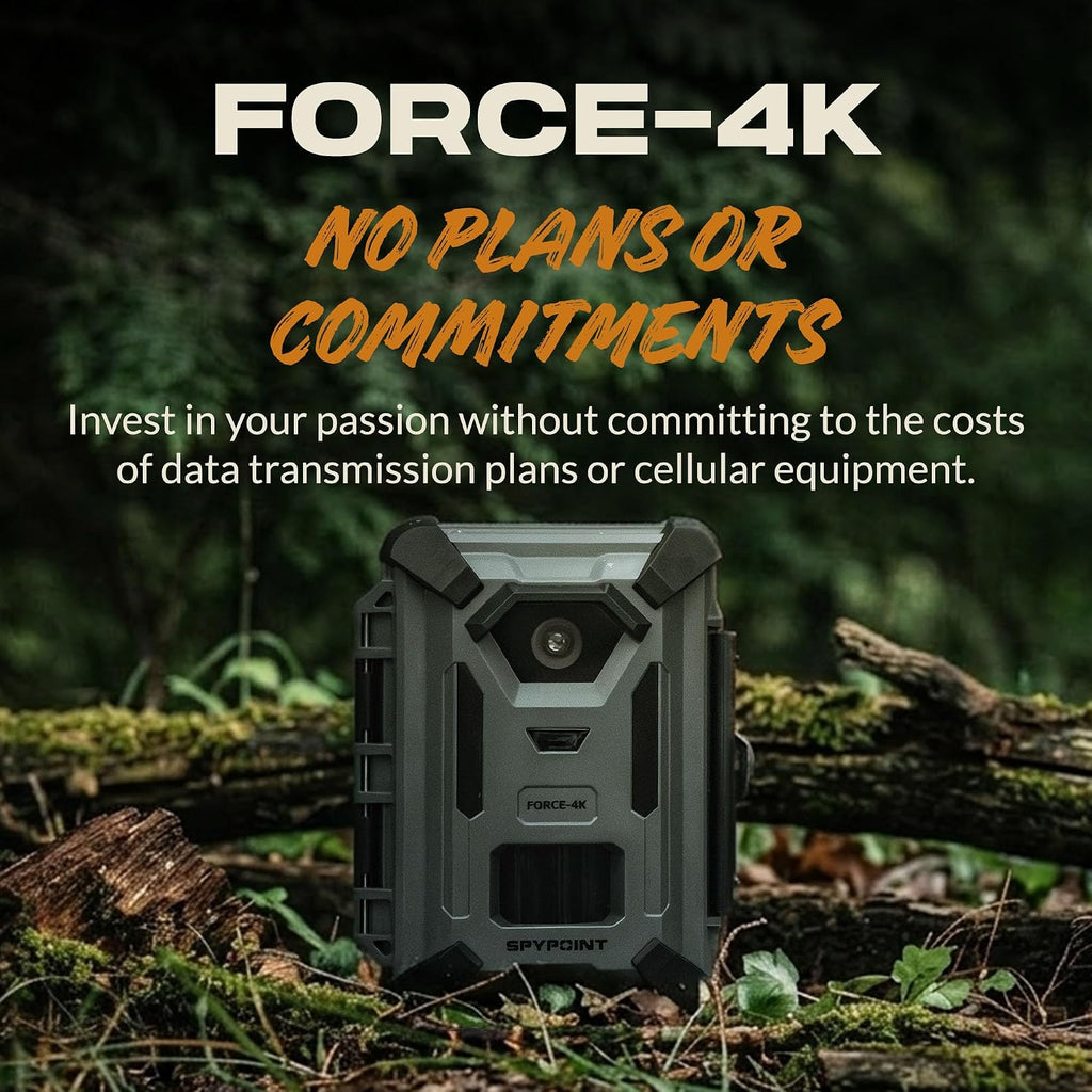 FORCE-4K Trail Camera, 4K Video 48MP, Non-Cellular, Low-Glow LEDs Night Vision, 0.4s Trigger, 110 ft Motion Detection