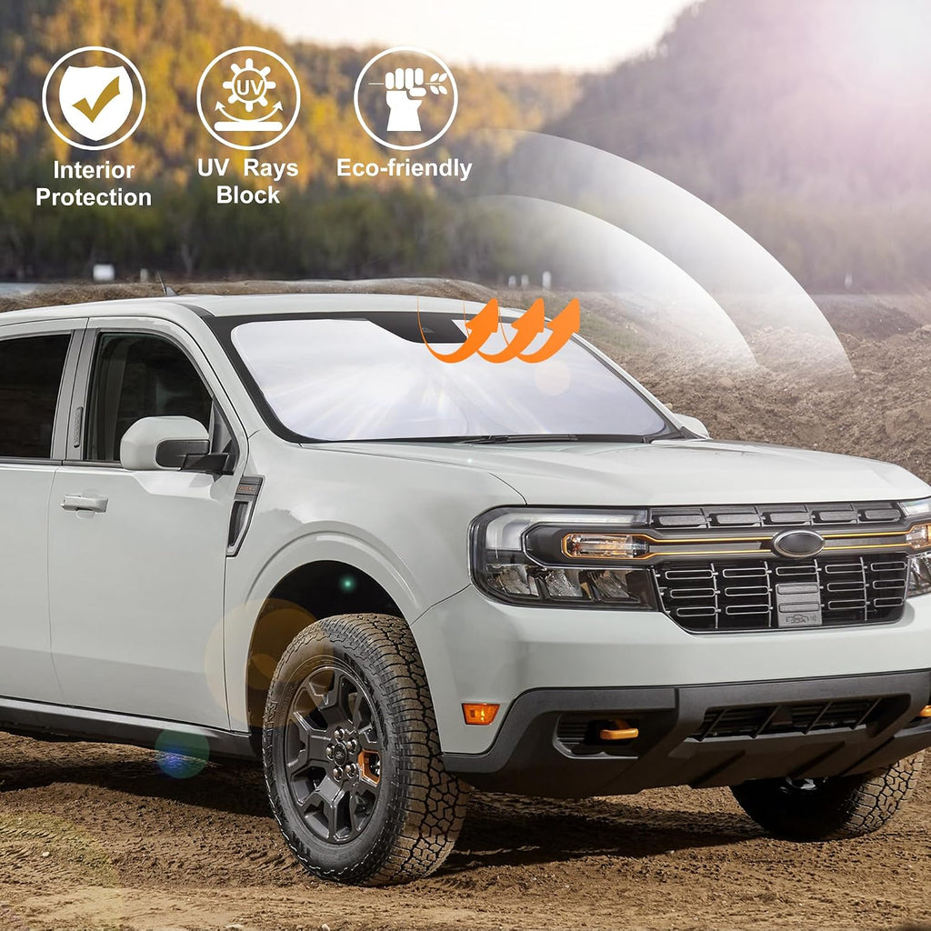 Windshield Sun Shade Compatible with 2022 2023 2024 2025 2026 Ford Maverick Hybrid XL XLT Lariat Truck Accessories
