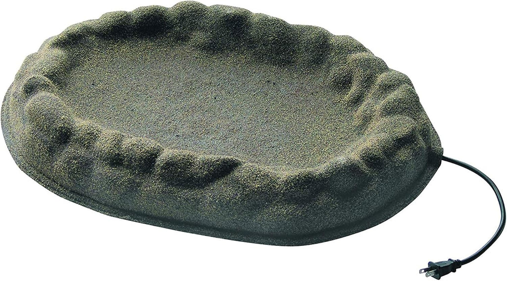 Heated Bird Bath, Four Seasons Outdoor Decor Shallow Bath Tray for Birds - Backyard & Garden Birdbath with Sand