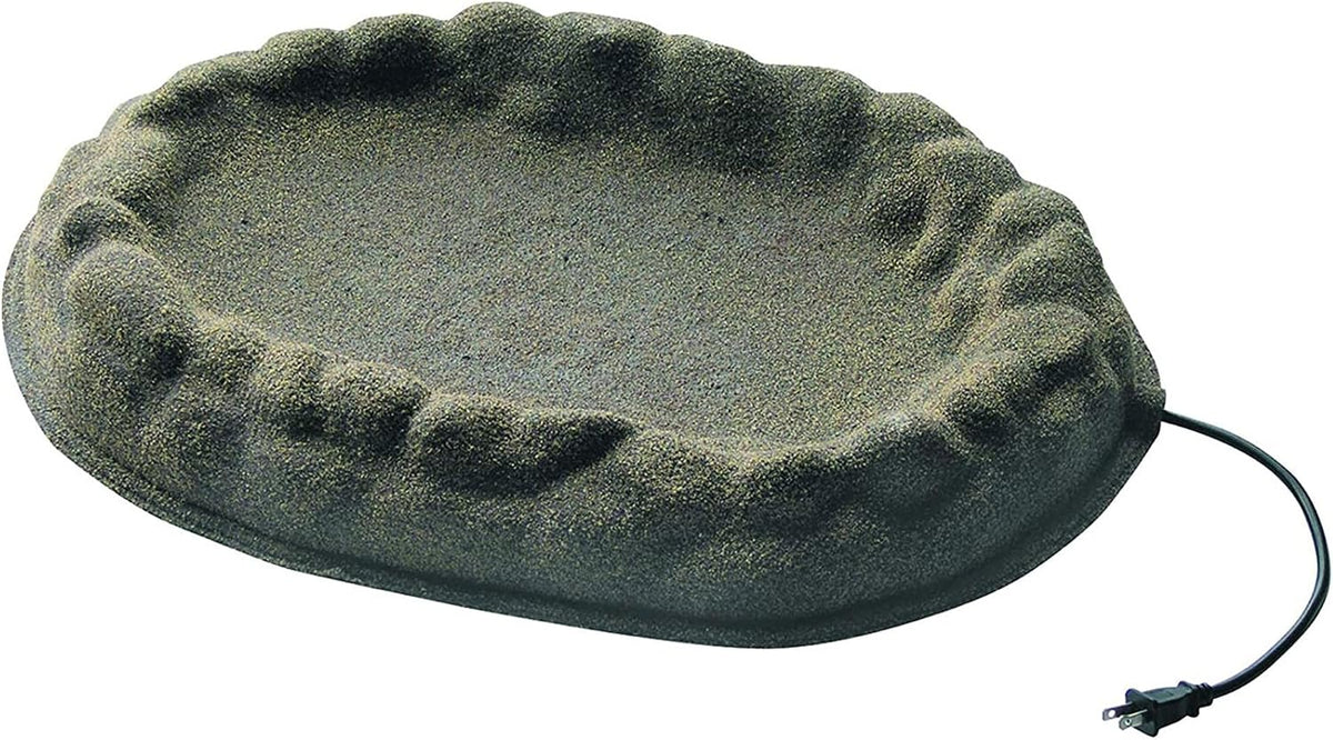 Heated Bird Bath, Four Seasons Outdoor Decor Shallow Bath Tray for Birds - Backyard & Garden Birdbath with Sand