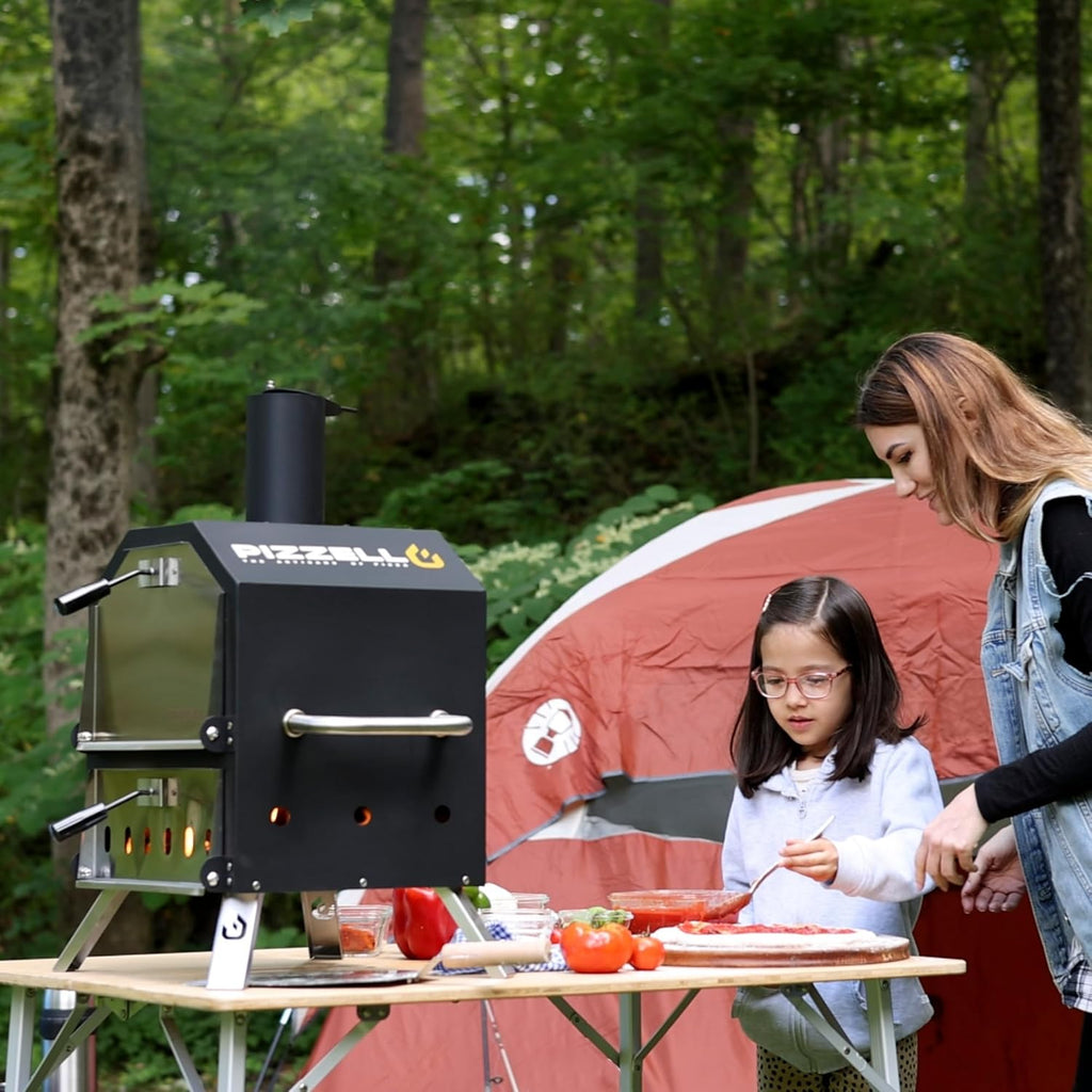 26"H Outdoor Wood Fired Pizza Oven, 2-Layer Pizza Maker
