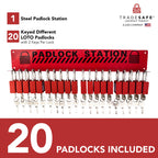Lockout Tagout Locks Station with 20 Loto Locks Keyed Different