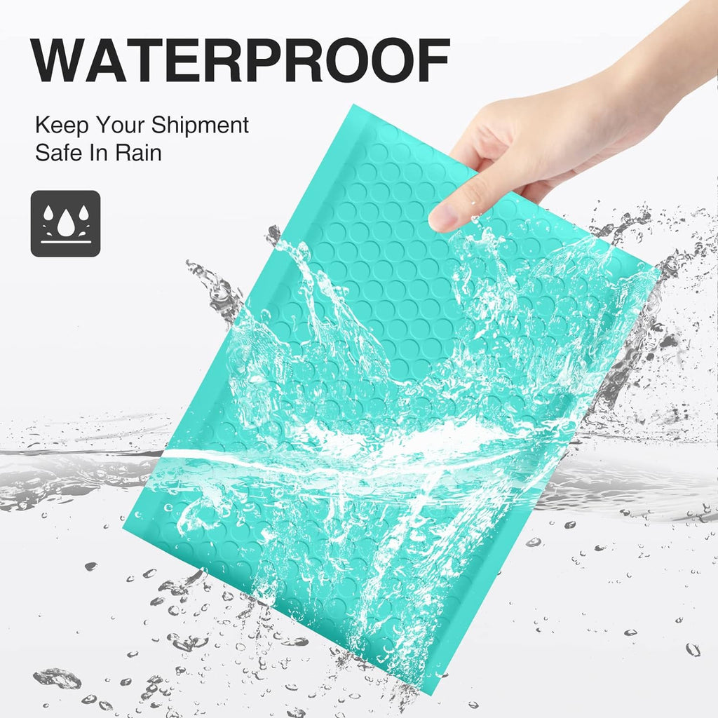 Bubble Mailers 6x10" Teal Usable Size 6x9" Padded Envelopes 50 Pack