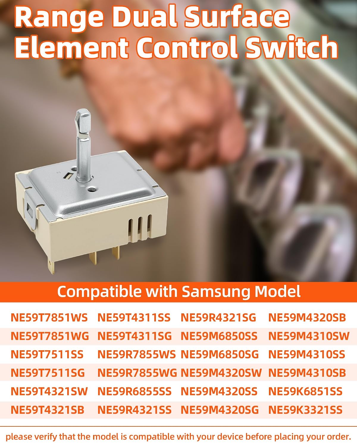 NE58F9500SS NE58K9430SS Range Dual Surface Element Switch Fit for Samsung