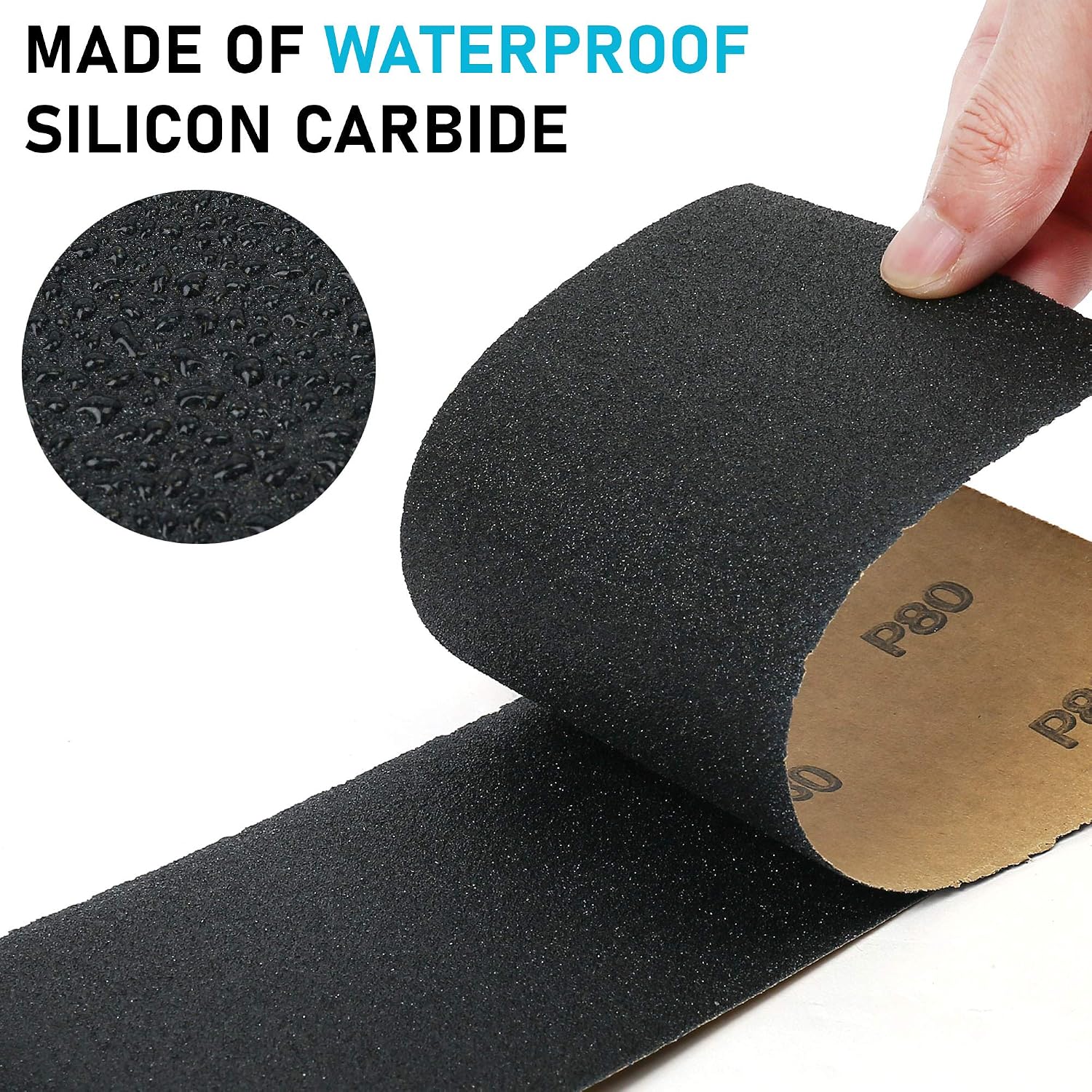 Sandpaper 60 to 5000 Grit, 108PCS, 9 x 3.6” Dry Wet Sand Paper with Sanding Block, Silicon Carbide Sanding Sheet