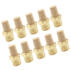 Coufce 10 Pack 1/4" Male Thread Pneumatic Brass Exhaust Muffler Filter