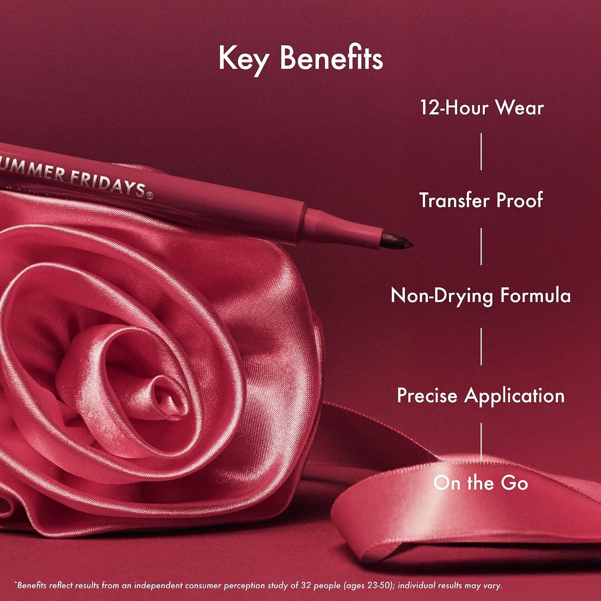 Flushed Lip Stain Liner, 12hr Wear & Transfer-Proof, Rosette