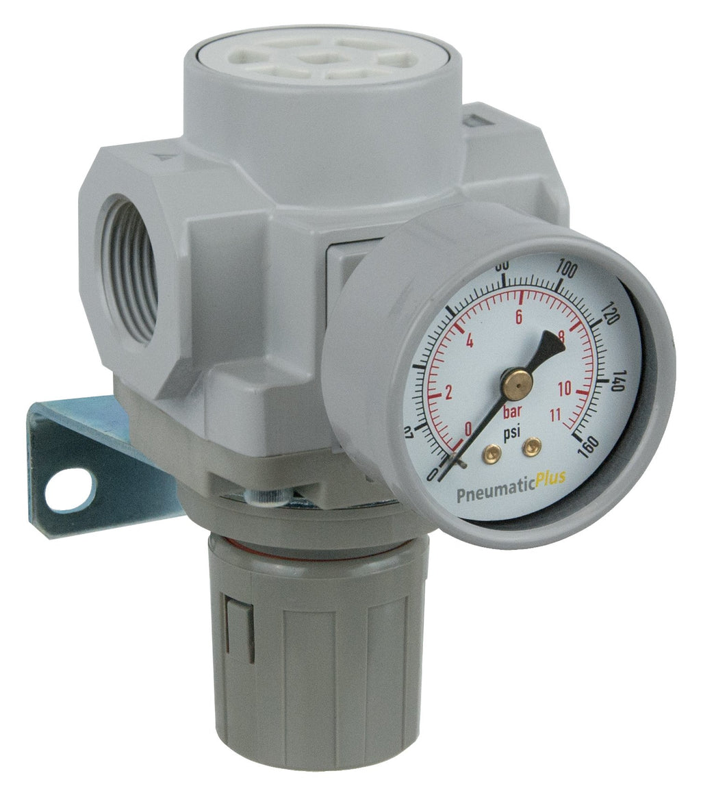 PneumaticPlus SAR400-N06BG Compressed Air Pressure Regulator, 3/4" NPT