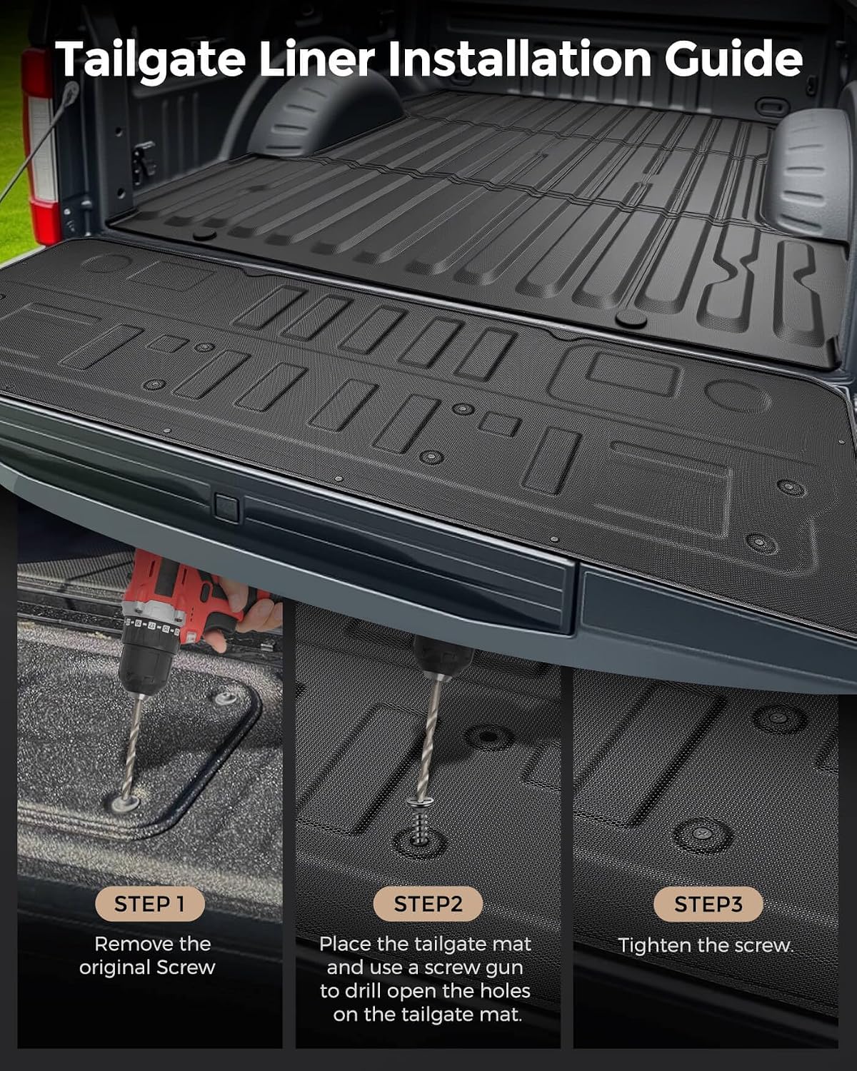 Bed Truck Bed Mat Tailgate Mat for Ford F250/F350/F450 2023-2026