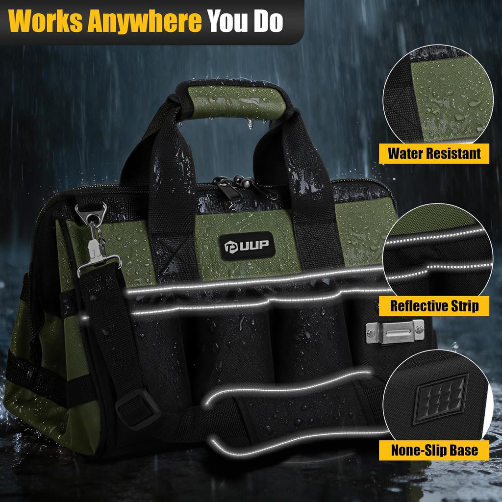 Heavy Duty Tool Bag 15-Inch, 16-Pocket Portable Empty Tool Box Organizer, Big Storage Toolbox Organization, Soft
