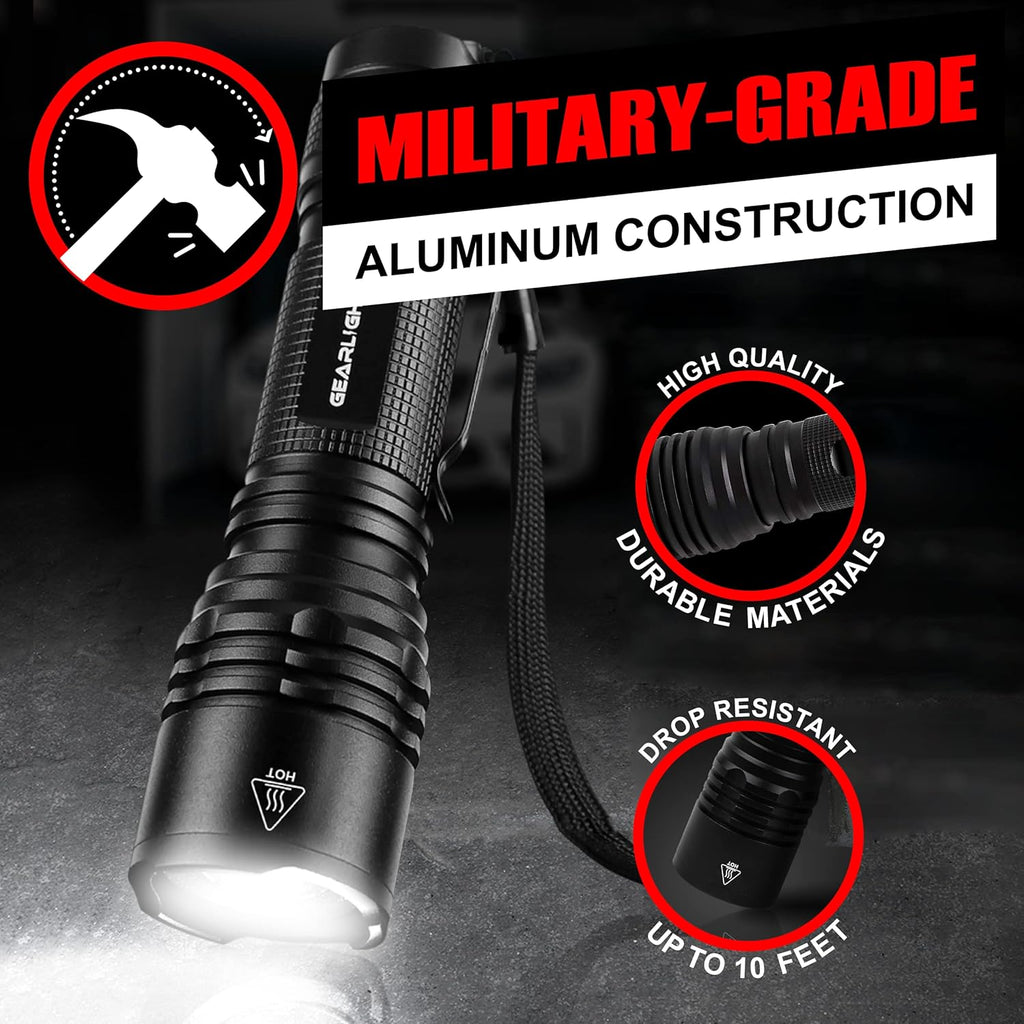 LED Tactical Flashlights High Lumens - Mini Flashlights for EDC Carry - Compact Powerful Emergency Flashlight Made