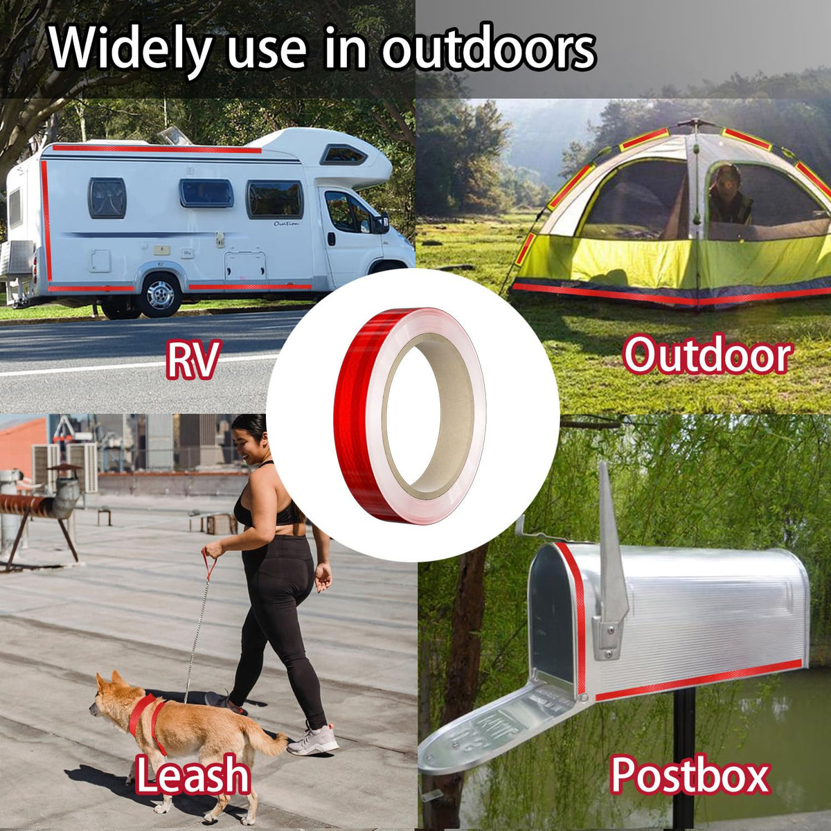Reflective Tape, 1 Inch x 30 Feet - High Intensity - Red Reflective Safety Tape Waterproof Conspicuity for Trailer