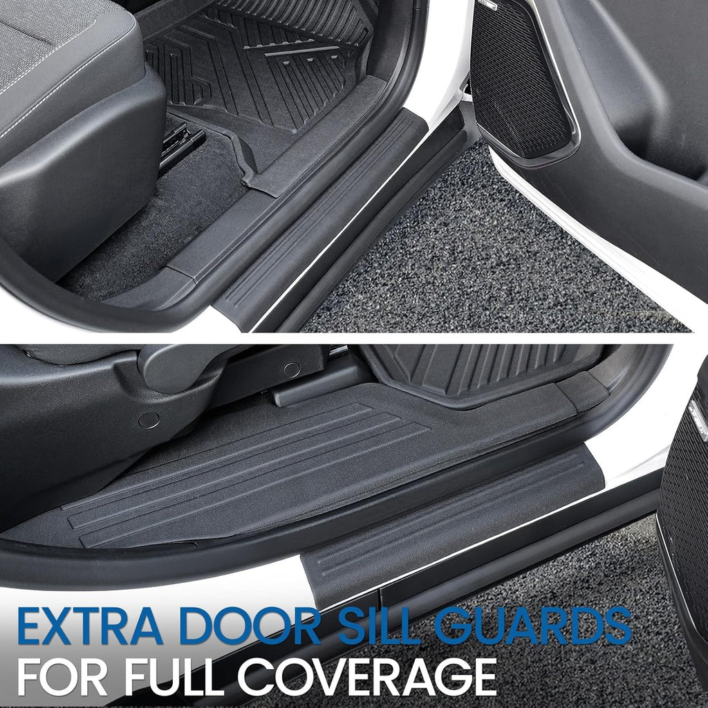 Floor Mats Set for 2024-2026 Chevy Traverse & GMC Acadia & 2025-2026 Buick Enclave, with 2nd Row Kick Mats, Only for