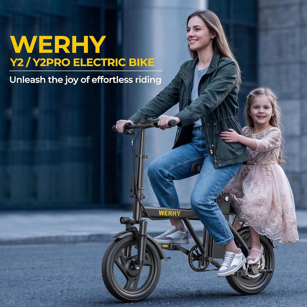 Electric Bike for Adults, 500W Motor, 20 MPH Max Speed Folding Ebike, 14" Electric Bicycles, Max 20/30 Miles Range