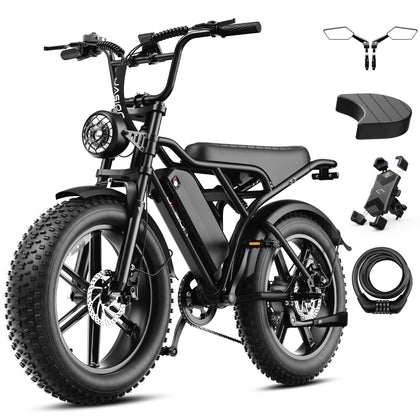 RetroVolt Electric Bike, 70-Mile Range, 2000W Peak, Fat Tire