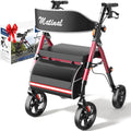 Walkers for Seniors with seat, Rollator Walker with Seat, Walkers for Seniors Foldable, 350 lb Capacity, with 8'' Big