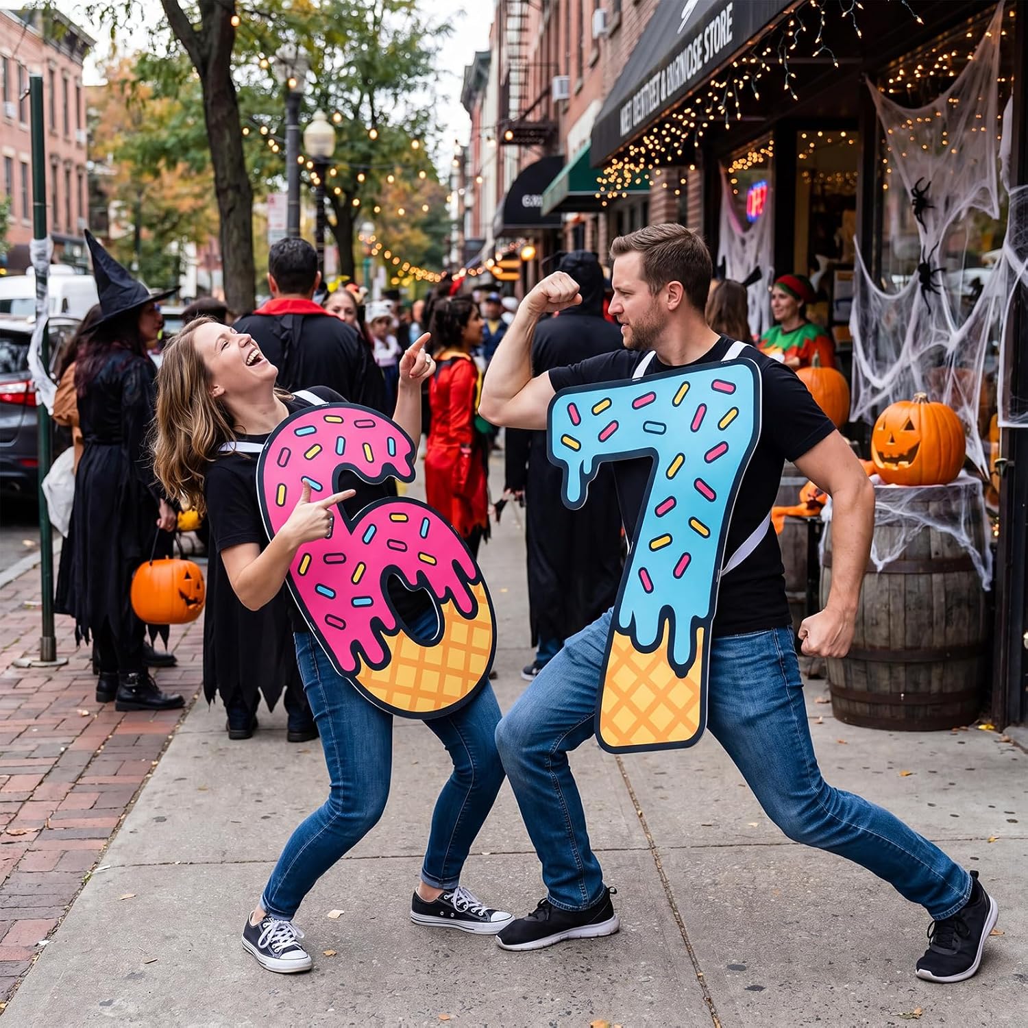 67 Couple Costume, Halloween Fun Outfit | 67 Ice Cream Numbers Costume, Birthday Party Game, Matching Duo Costume