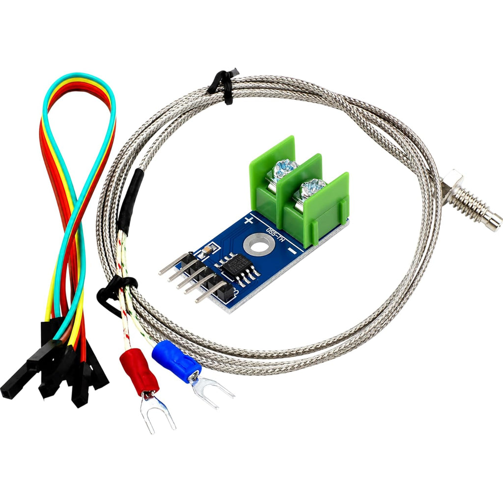 MAX6675 Thermocouple Module with K Type Thermocouple Temperature Sensor SPI Interface 3-5V for Arduino ESP32 Raspberry Pi, M6 Screw Set