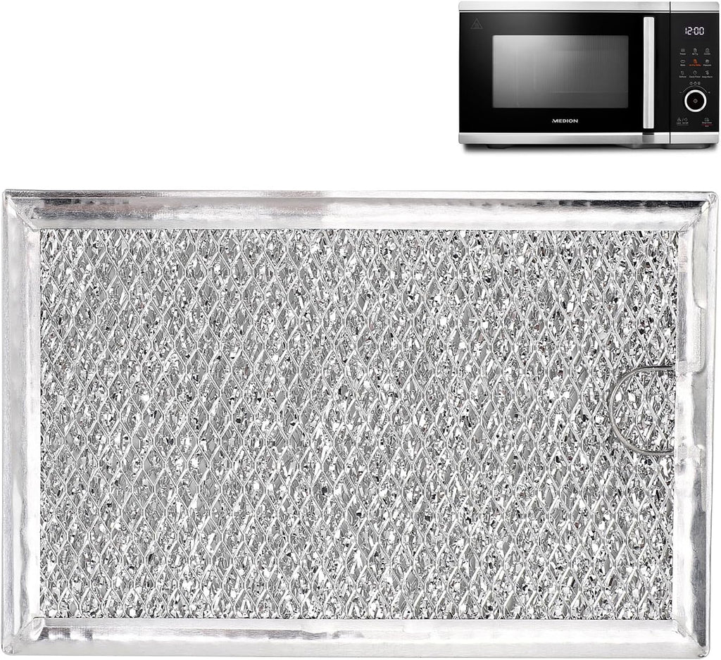 Microwave Grease Filter Replacement for WB02X35491 WB6X10359 Models, Aluminum Mesh Screen for GE, Whirlpool, Frigidaire Microwaves (7-5/8" x 5"), Microwave Vent Filter Replacement, Easy to Clean