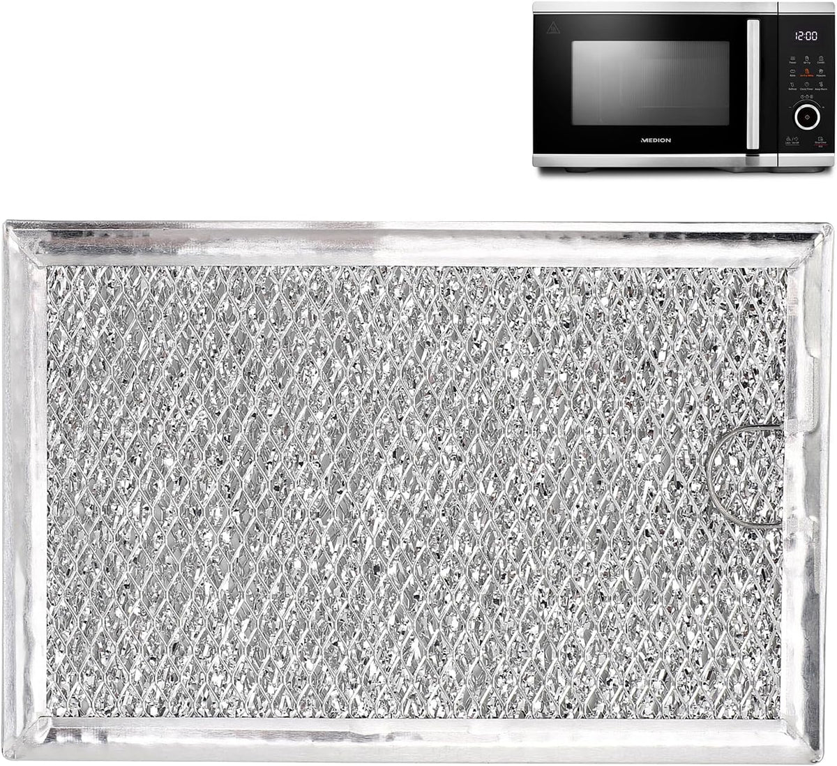 Microwave Grease Filter Replacement for WB02X35491 WB6X10359 Models, Aluminum Mesh Screen for GE, Whirlpool, Frigidaire Microwaves (7-5/8" x 5"), Microwave Vent Filter Replacement, Easy to Clean