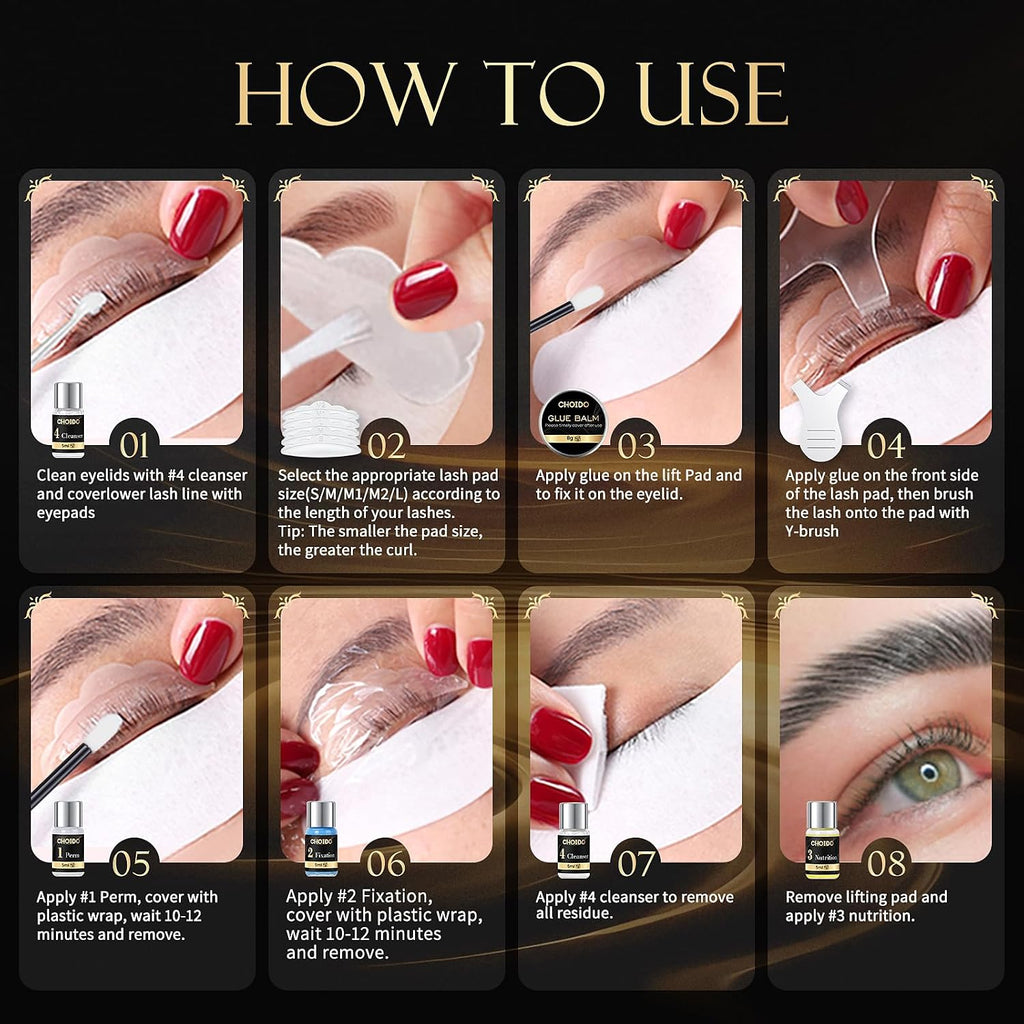 Lash Lift Kit - Eyebrow and Eyelash Lamination Kit, Professional Eyelash Curling Lash Extension & Eyebrow Lift, Easy