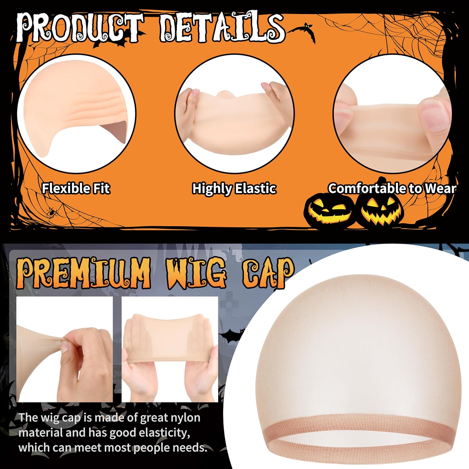 Bald Caps, Halloween Latex Bald Cap for Halloween Makeup Party Costume