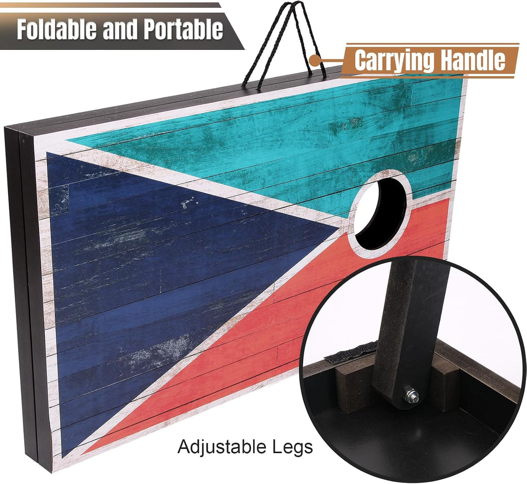 Cornhole Set 4x2 and 3X2 Regulation Size Corn Holes Sets with Carrying Bags & 8 Bean Bags Cornhole Boards Bean Toss