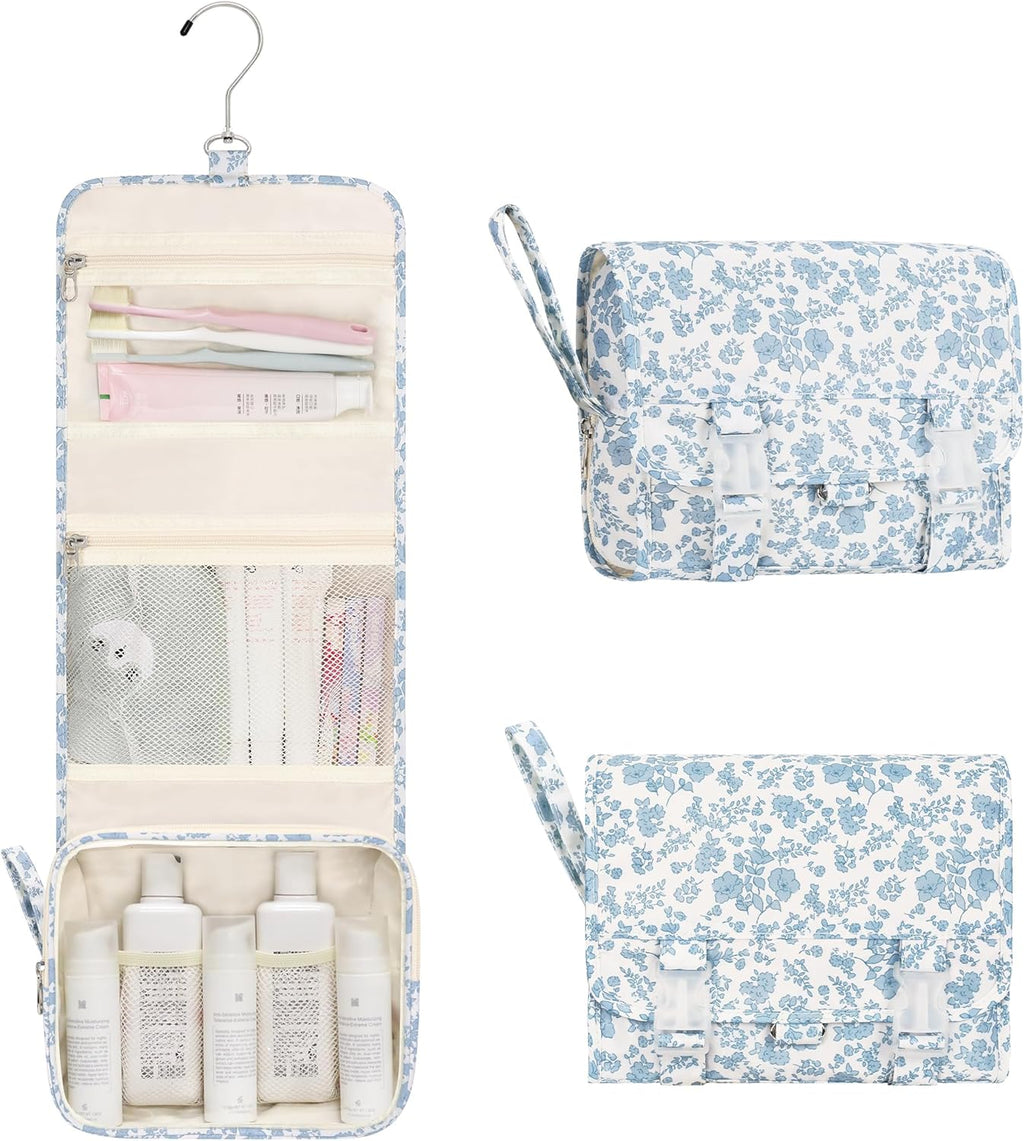 Small Hanging Toiletry Bag for Men and Women, Portable Hanging Organizer for Travel-Sized Shower Dopp Kit, Waterproof