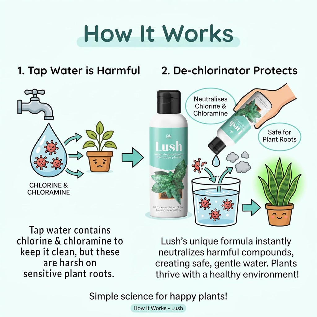 Lush Houseplant Dechlorinator, Ultra‑Concentrated Water Conditioner, 120ml