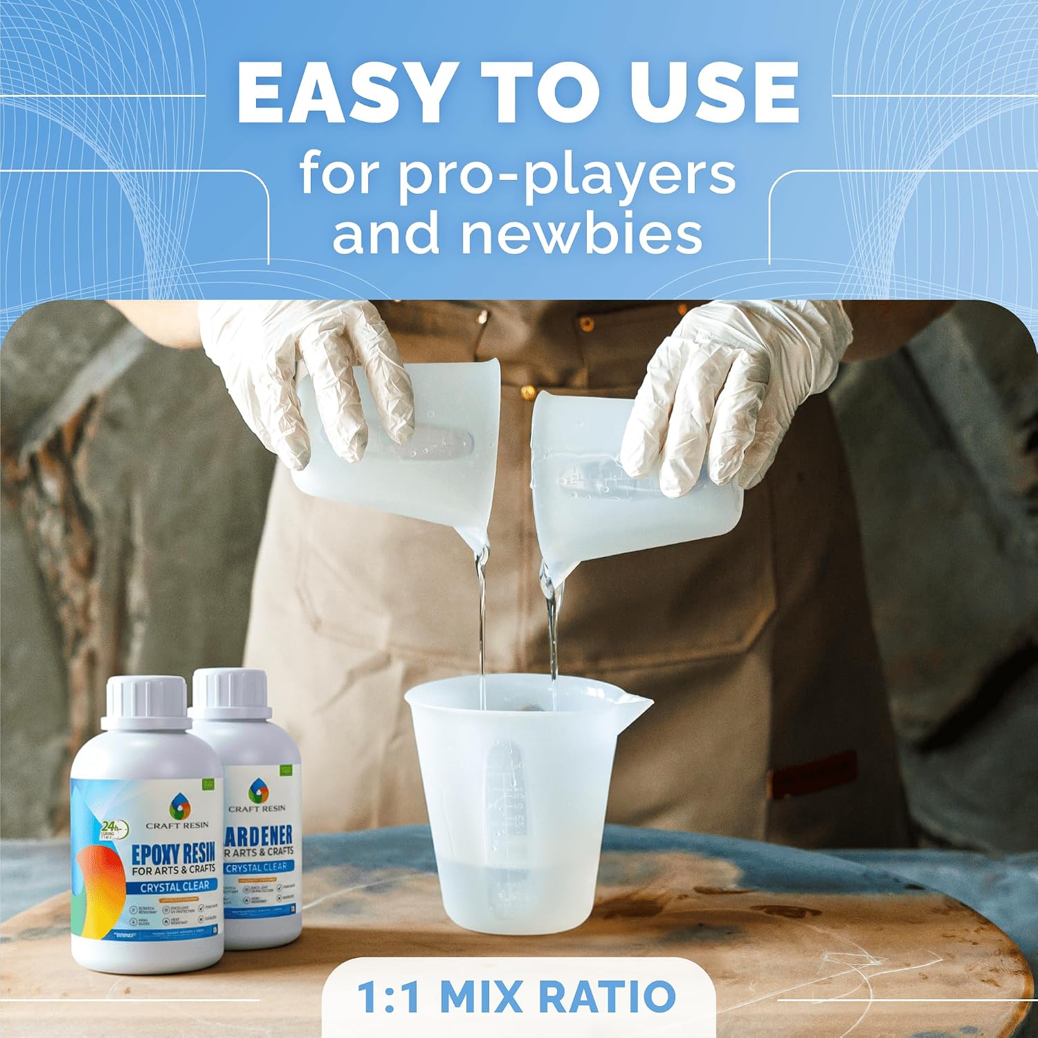 Crystal Clear Epoxy Resin Kit - Food Safe, UV Resistant - 64 Oz | Low Viscosity, Self Leveling Casting Resin Epoxy