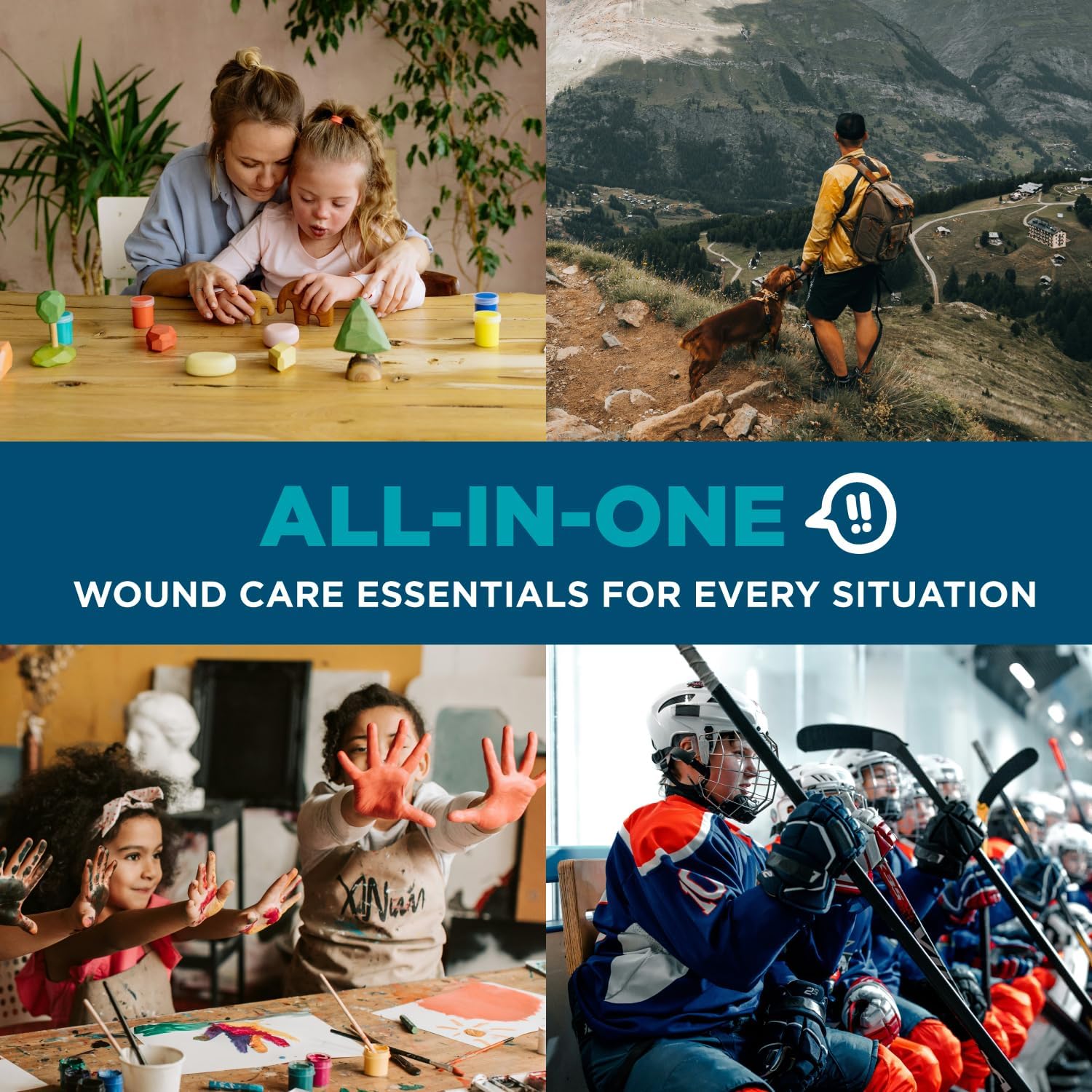 110 pc First Aid Kit: Clean, Treat, Protect Minor Cuts, Home, Office, Car, School, Business, Travel, Emergency