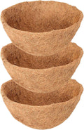 3 Pack 14 Inch Hanging Basket Coco Liners Replacement, 100% Natural Round Coconut Coco Fiber Planter Basket Liners